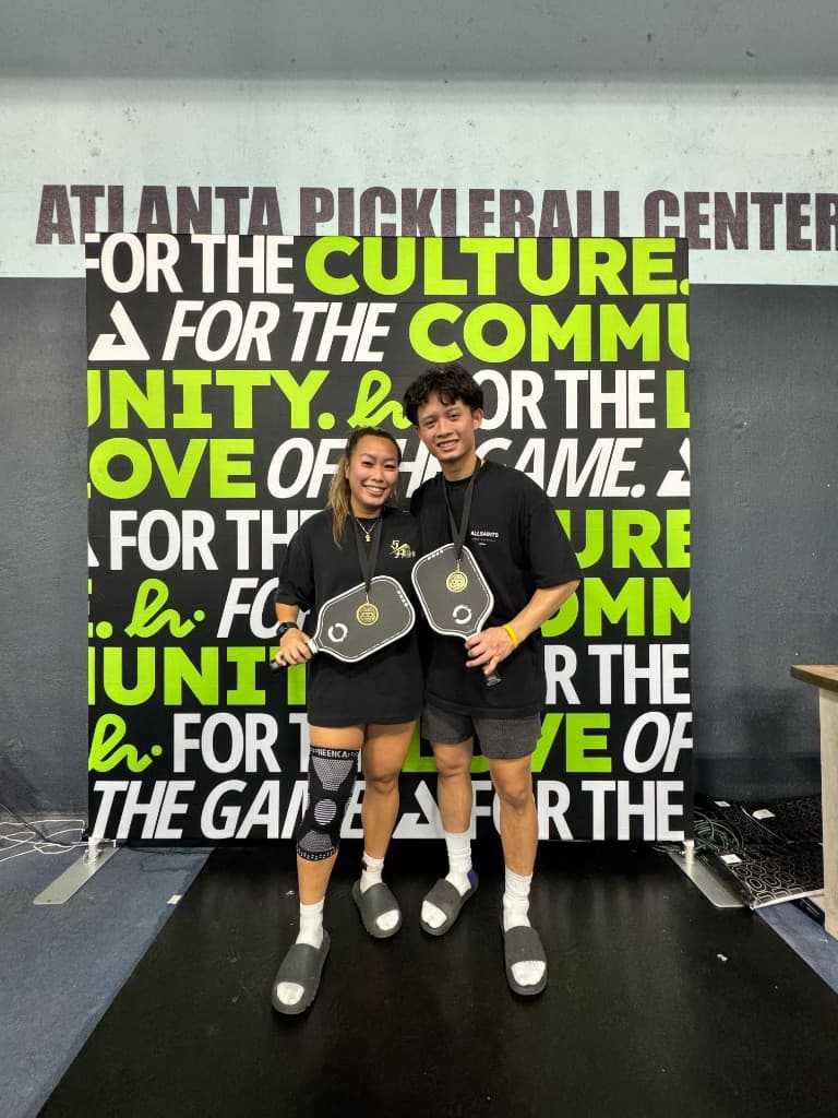 Savannah Vo with a pickleball medal at Atlanta Pickleball Center